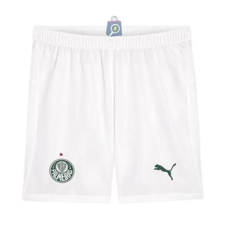 Shorts Puma Palmeiras Torcedor Home 26 Branco EGG Masculino