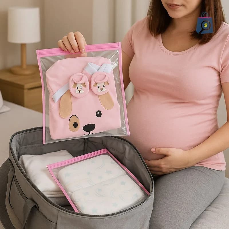 Kit com 7 Saco Envelope Impermeável com Zíper para roupa suja molhada Maternidade