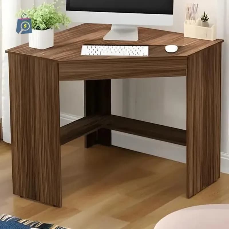 Escrivaninha Mesa Escritório de Canto Multimóveis VCR25064 Cor Nogal