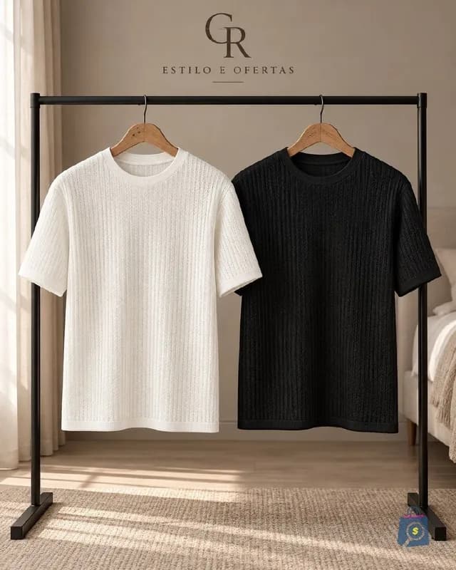 Kit 2 Camisetas Texturizadas Masculinas