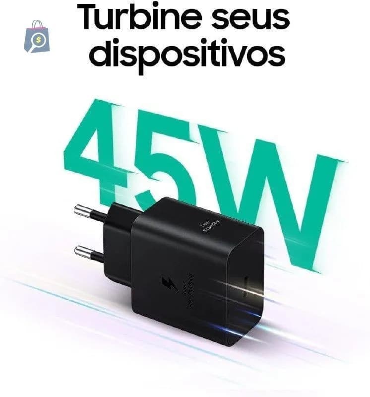 Carregador de Parede Super Rápido 45W com Cabo USB-C