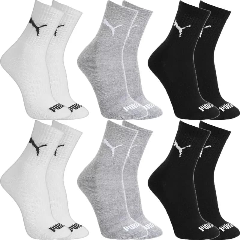 Kit 6 Pares Meias Puma Cano Médio Alto Algodão