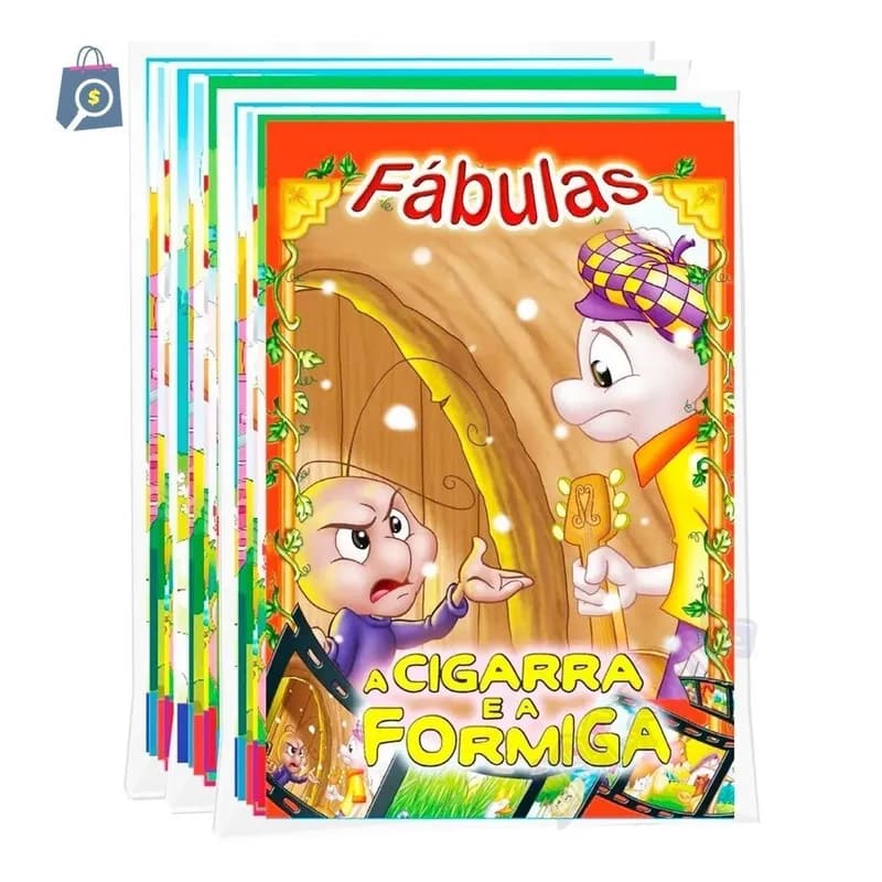 Kit C/ 24 Livrinhos - Coleções Clássicos Divertidos + Fábulas + Fazendinha do seu Lobato