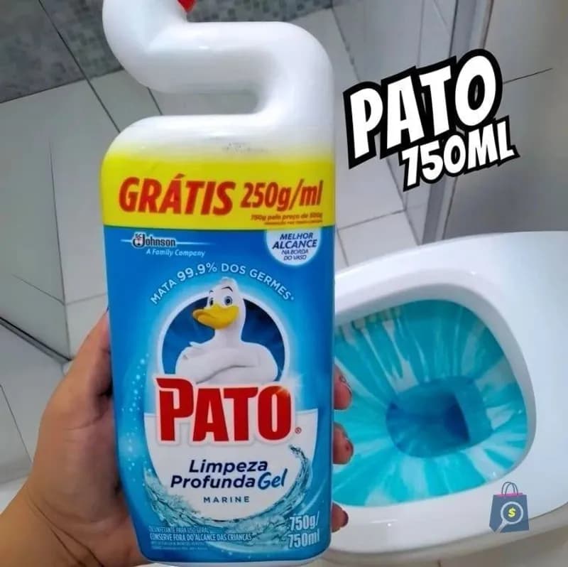 Pato Limpador Sanitário Gel Desinfetante, Marine, Limpeza Profunda 750ml