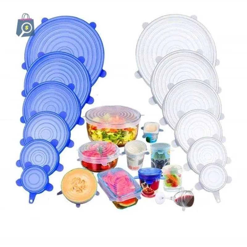 Kit 6 Tampas Panela Silicone Universal Reutilizável Elástica