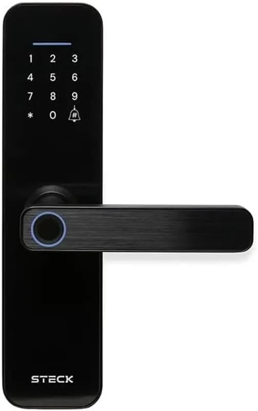 Steck, Fechadura Inteligente Wi-Fi Com Maçaneta e Biometria, Ambiente Conectado, SLOCK3PS1