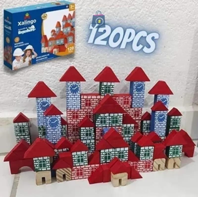 Brincando De Engenheiro 120 Peças Xalingo Multicor