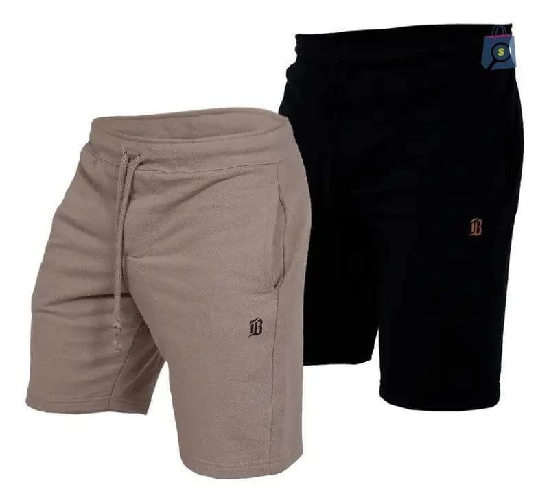 Kit 2 Bermudas de Moletom Masculino para Academia