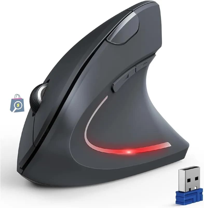 Mouse Vertical Ergonômico Altomex Sem Fio RGB Recarregável