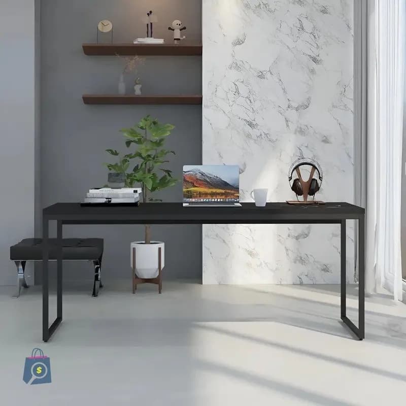 Mesa Diretor 1,80m Dynamica Preto Ônix com Estrutura Preta