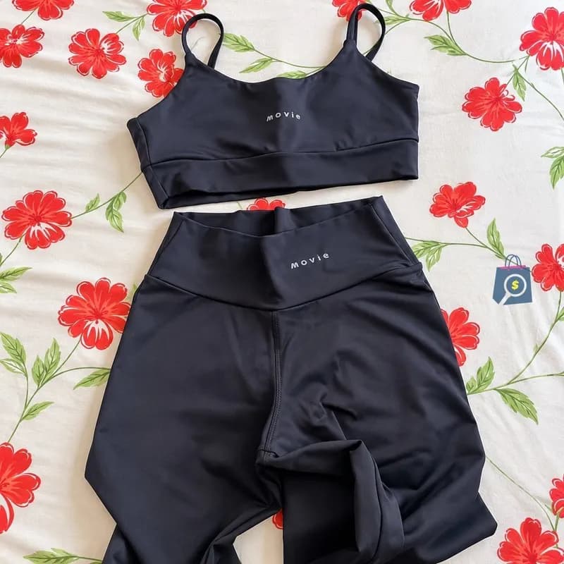 Conjunto Fitness Feminino Top e Calça Poliamida