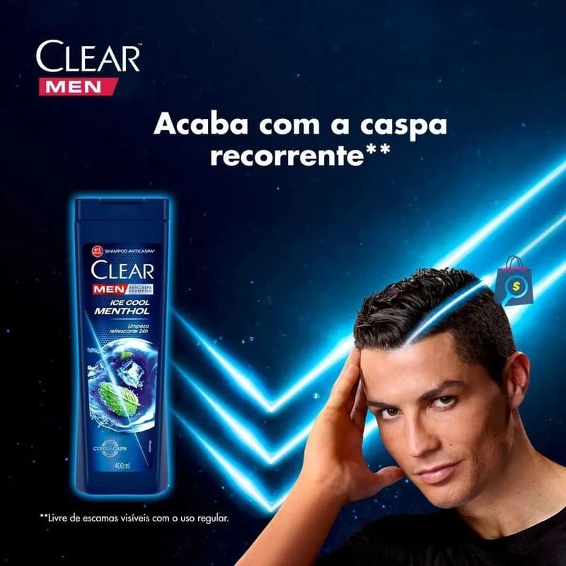 Clear Men Shampoo Anticaspa Ice Cool Menthol 400ml
