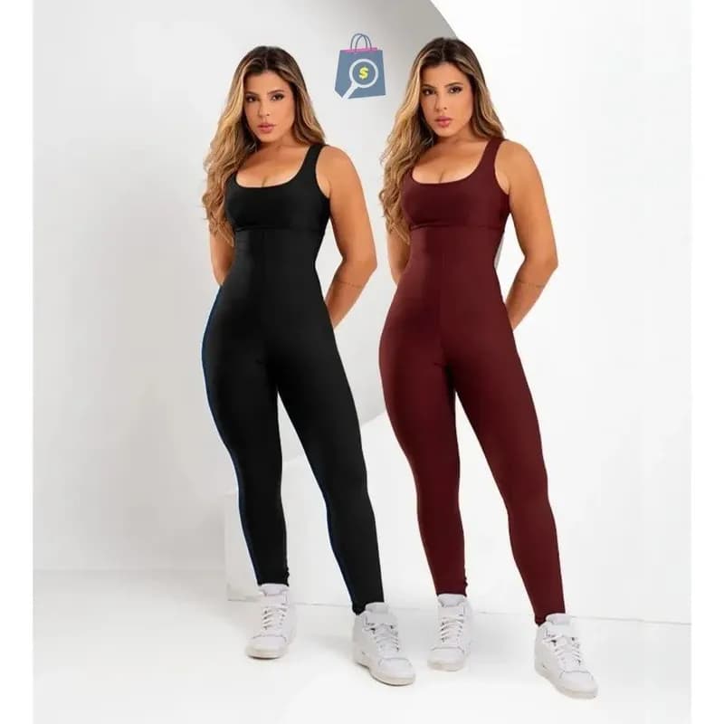 Kit 2 Macacão Longo Run Fitness Academia Bojo Removível