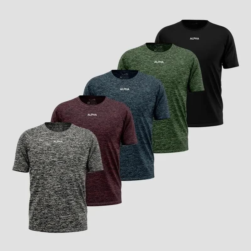 Kit 5 Camisetas Dry Essential Alpha