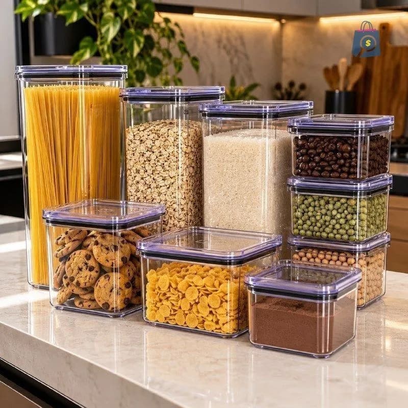 Kit com 20 Potes Porta Mantimento Hermético
