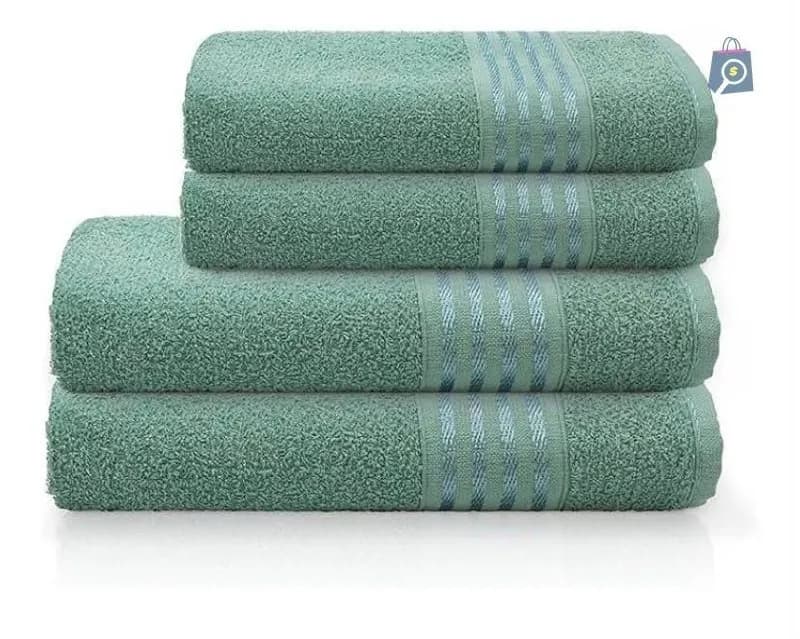 Kit 4 Toalhas de Banho Camesa Verde