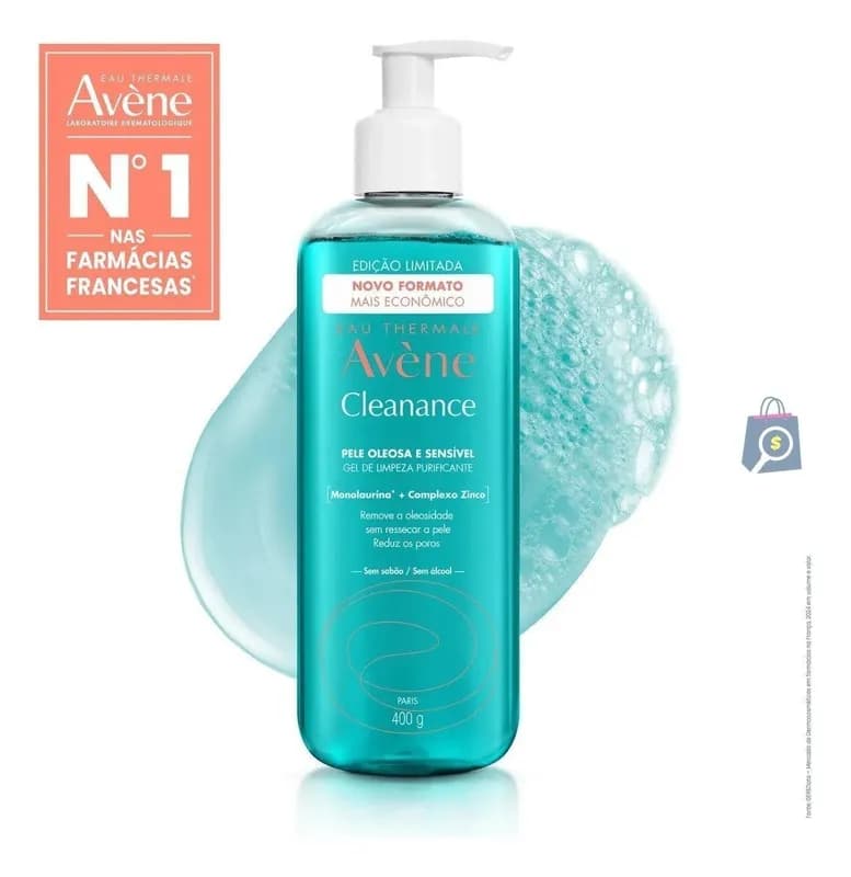 Gel de Limpeza Facial Purificante Avène Cleanance Pele Oleosa