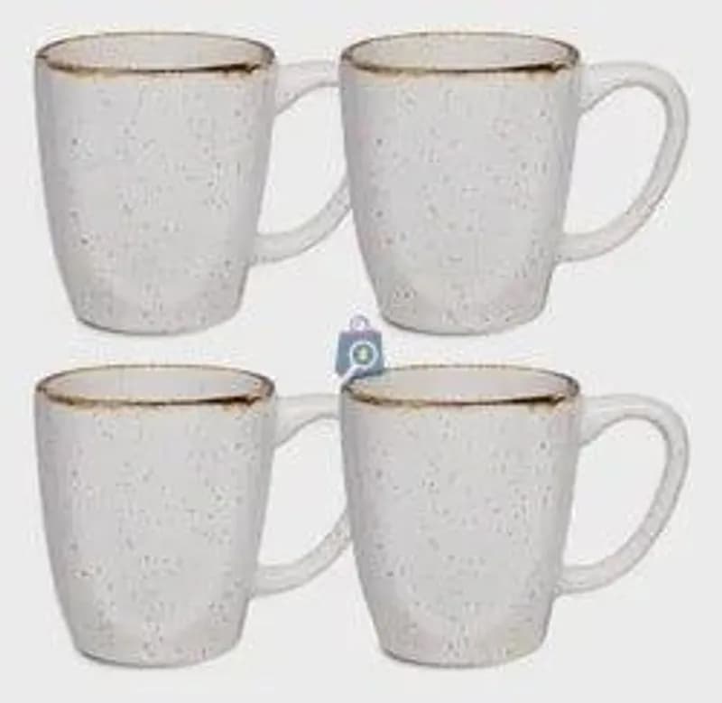 Jogo com 4 Canecas de 260ml em Porcelana Ryo Maresia Oxford