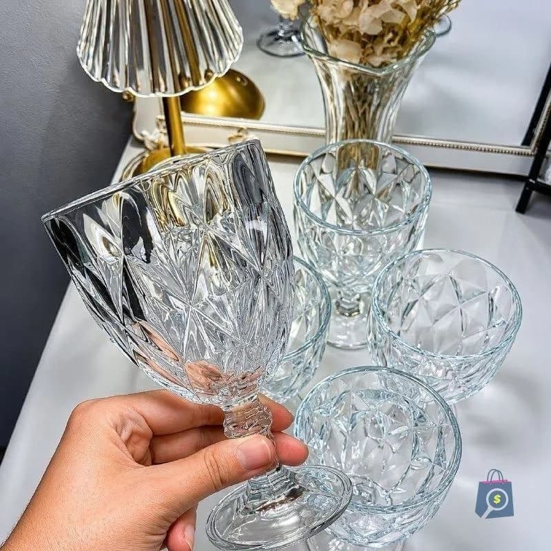 Conjunto de Taças de Vidro 340ml Diamond Line - 6 Peças Transparente