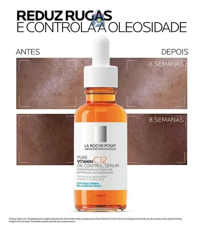 Sérum Facial Vitamina C Antioleosidade Pure Vitamin C12 La Roche-Posay 15ml