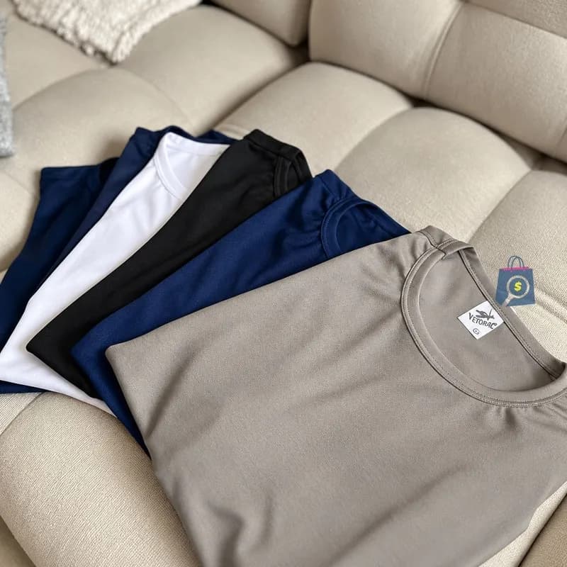 Kit 5 Camisetas Básicas Masculinas Dry Fit