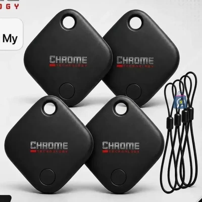 Chaveiro Localizador Smart Tag Kit 4 Rastreador iOS Apple GPS com Cordão Preto