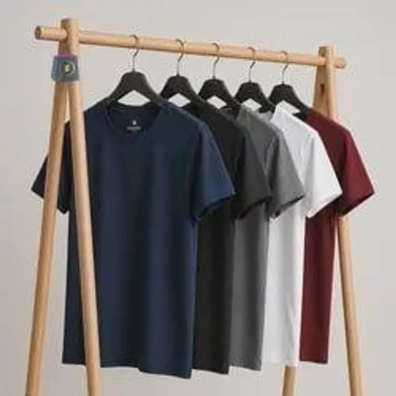 Kit 5 Camisetas Masculinas Básicas de Algodão