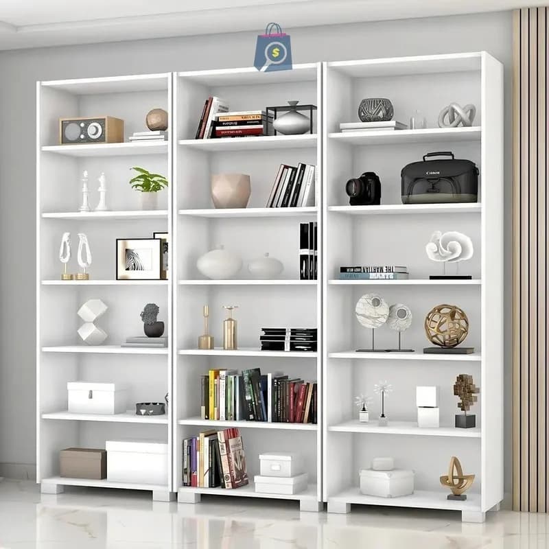 Kit 3 Estantes Para Livros 5 Prateleiras 188cm x 181,5cm WT