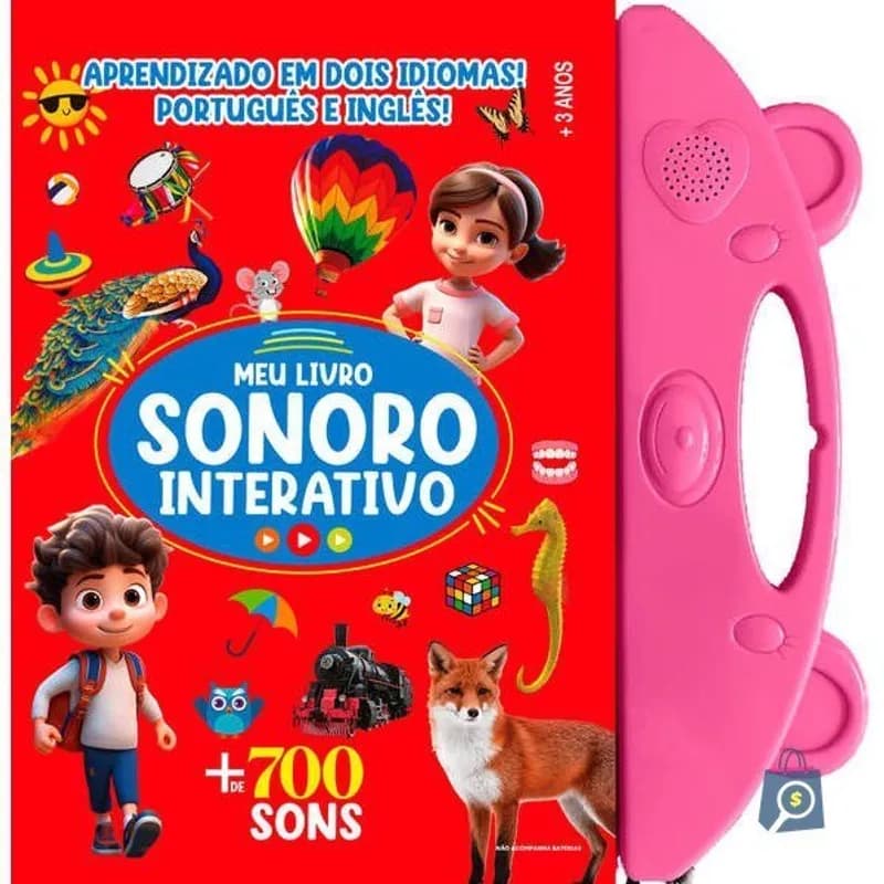 Meu Livro Sonoro Interativo - Português e Inglês - Rosa